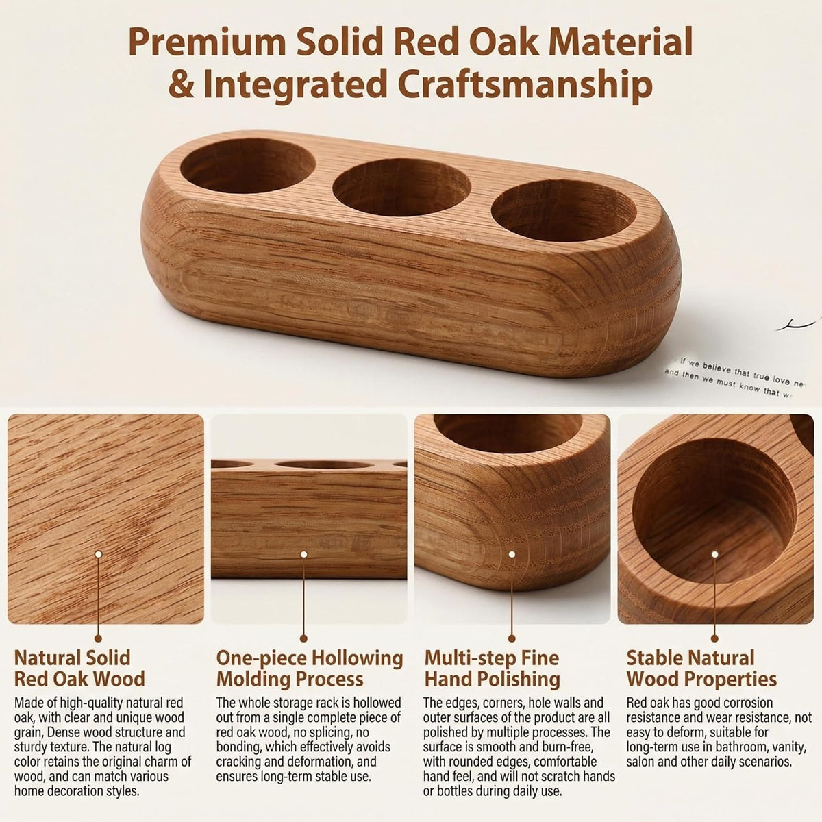 3 Slots Wooden Essential Oil Bottle Holder Storage Rack Aromatherapy Essential Oil Display Stand Organizer Shelf for Home and Travel
