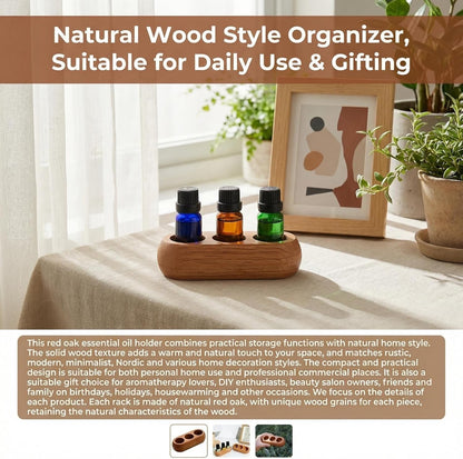 3 Slots Wooden Essential Oil Bottle Holder Storage Rack Aromatherapy Essential Oil Display Stand Organizer Shelf for Home and Travel