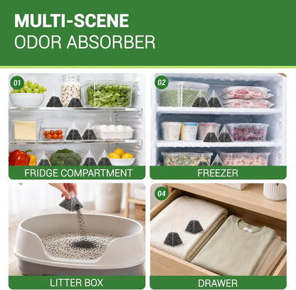 Fridge Freezer Deodorizer Activated Charcoal Odor Absorber 10 Pack