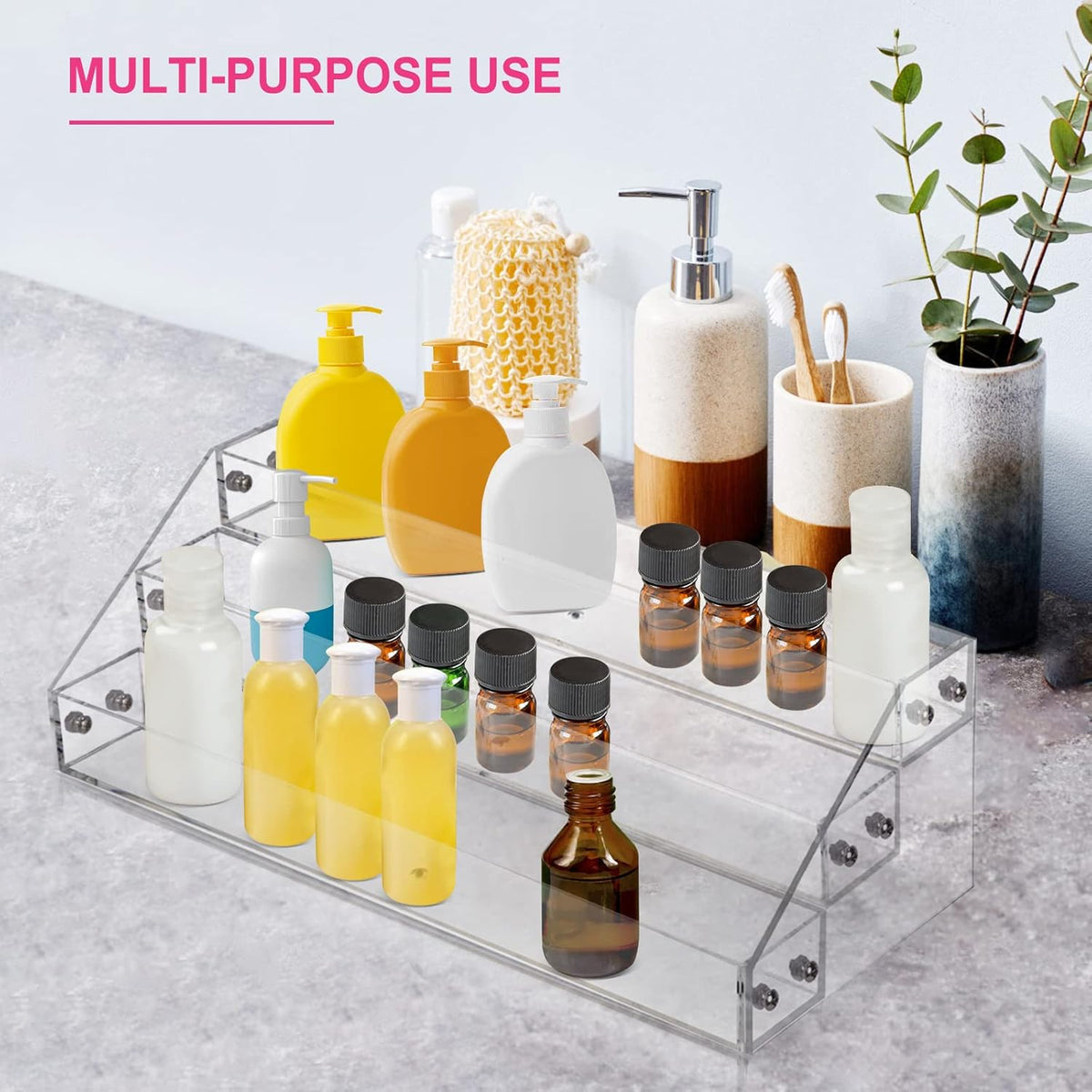 Acrylic Nail Polish Organizer Rack, 6 Tier Holder Stand, Paint Rack Gel Nail Polish Shelf Display, Sunglass Organizer, Essential Oils Storage Shelf, Holds Up to 72 Bottles