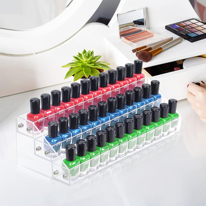 Acrylic Nail Polish Organizer Rack, 6 Tier Holder Stand, Paint Rack Gel Nail Polish Shelf Display, Sunglass Organizer, Essential Oils Storage Shelf, Holds Up to 72 Bottles