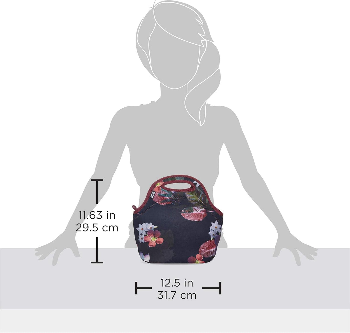 Gourmet Getaway Lunch Bag - Insulated Neoprene Lunch Box for Women and Men, Collapsible and Machine Washable, Black