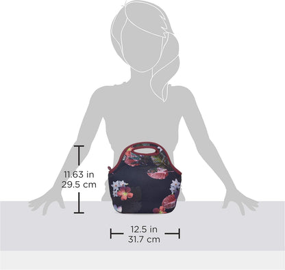 Gourmet Getaway Lunch Bag - Insulated Neoprene Lunch Box for Women and Men, Collapsible and Machine Washable, Black