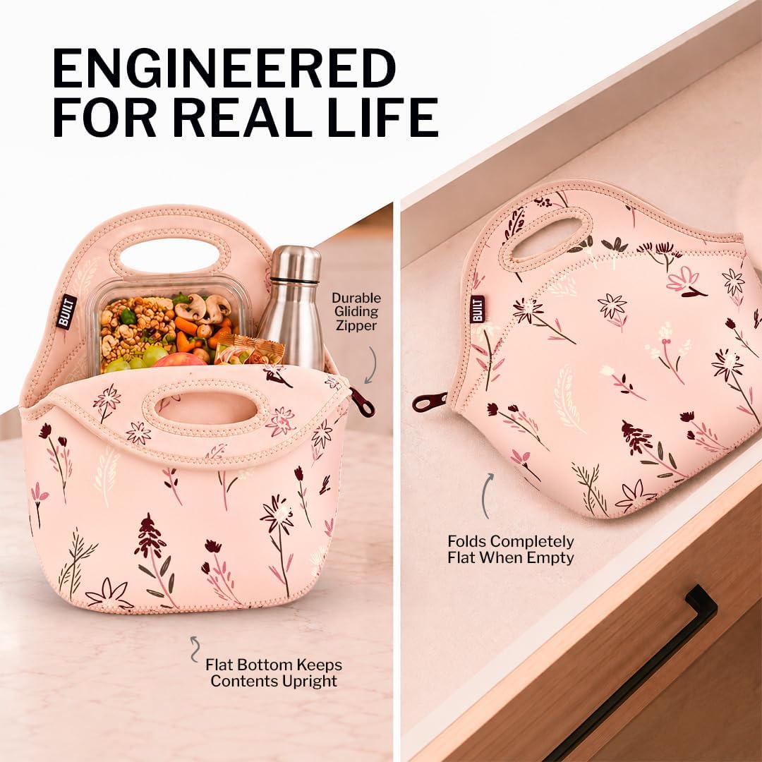 Gourmet Getaway Lunch Bag - Insulated Neoprene Lunch Box for Women and Men, Collapsible and Machine Washable, Black