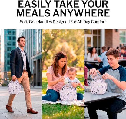 Gourmet Getaway Lunch Bag - Insulated Neoprene Lunch Box for Women and Men, Collapsible and Machine Washable, Black