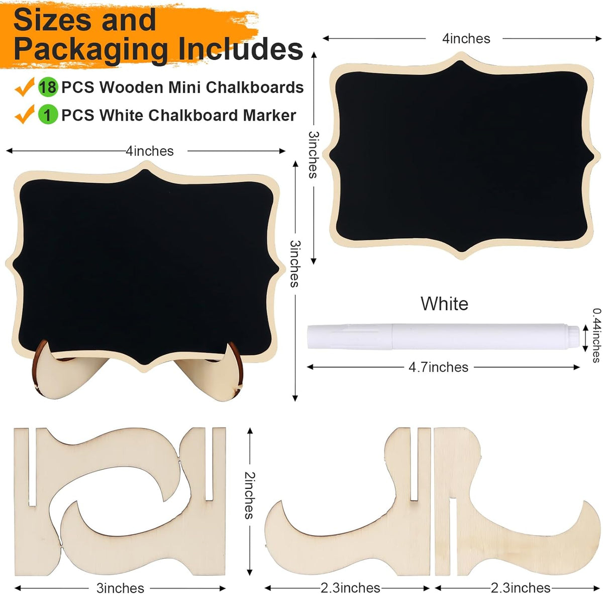 18PCS Mini Chalkboard Signs with Easel Stand/Food Labels for Party Buffet | Catering Supplies Buffet Display/Wedding Signs/Party Supplies/Place Cards/Reserved Table Numbers/Food Signs for Buffet etc.