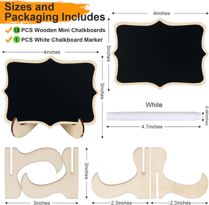 18PCS Mini Chalkboard Signs with Easel Stand/Food Labels for Party Buffet | Catering Supplies Buffet Display/Wedding Signs/Party Supplies/Place Cards/Reserved Table Numbers/Food Signs for Buffet etc.