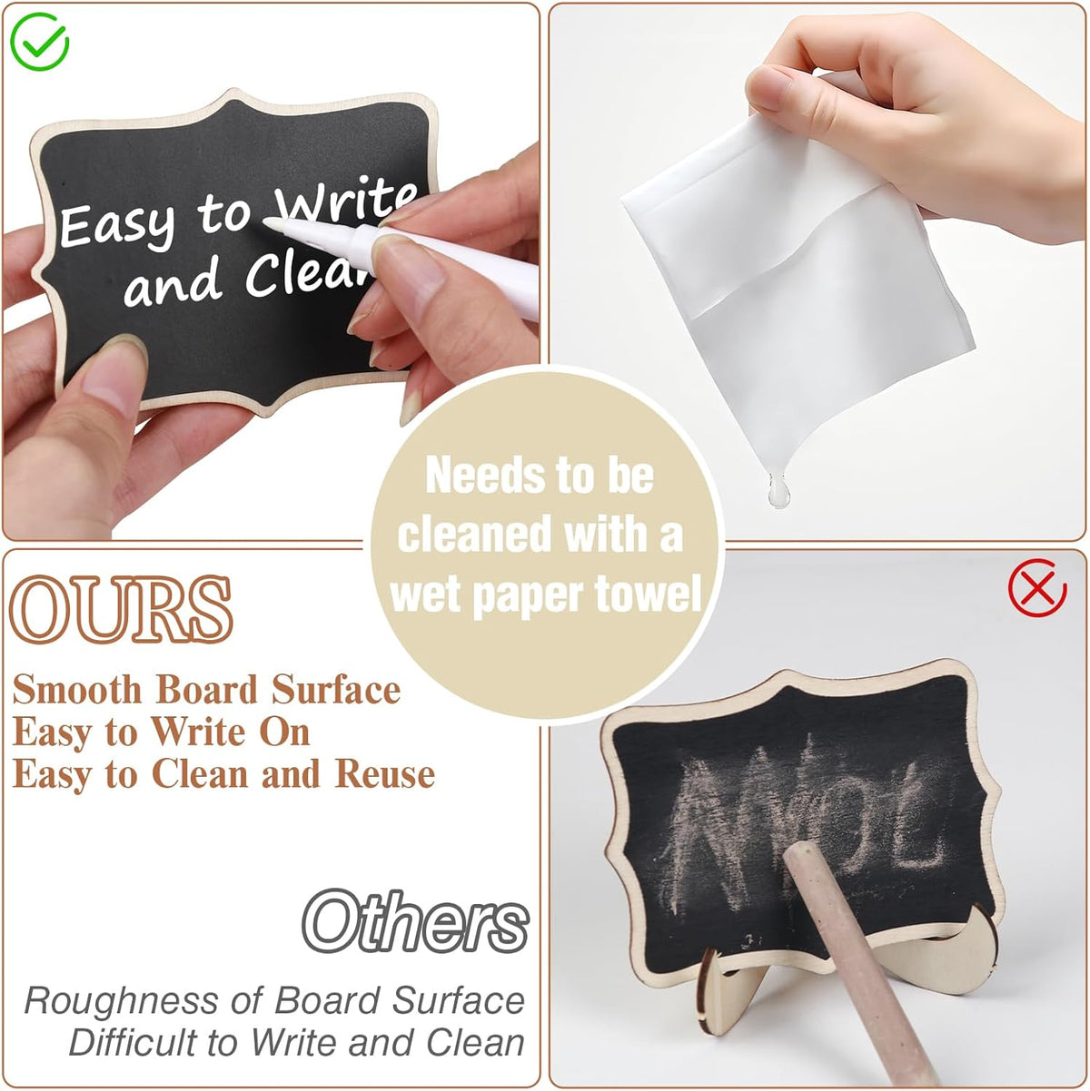 18PCS Mini Chalkboard Signs with Easel Stand/Food Labels for Party Buffet | Catering Supplies Buffet Display/Wedding Signs/Party Supplies/Place Cards/Reserved Table Numbers/Food Signs for Buffet etc.