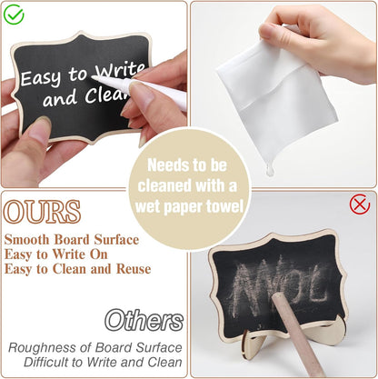 18PCS Mini Chalkboard Signs with Easel Stand/Food Labels for Party Buffet | Catering Supplies Buffet Display/Wedding Signs/Party Supplies/Place Cards/Reserved Table Numbers/Food Signs for Buffet etc.