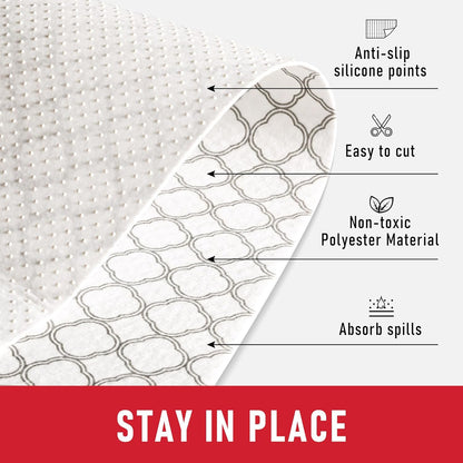 Non Slip Refrigerator Liners, 2-in-1 Fridge Mats and Fresh-Keeping Shelf Liners, Absorbs Excess Moisture, BPA-Free, Multiple Sizes for Glass Shelves Kitchen Cabinets Drawers, 6 Pack, 12" × 24"