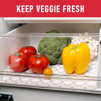 Non Slip Refrigerator Liners, 2-in-1 Fridge Mats and Fresh-Keeping Shelf Liners, Absorbs Excess Moisture, BPA-Free, Multiple Sizes for Glass Shelves Kitchen Cabinets Drawers, 6 Pack, 12" × 24"