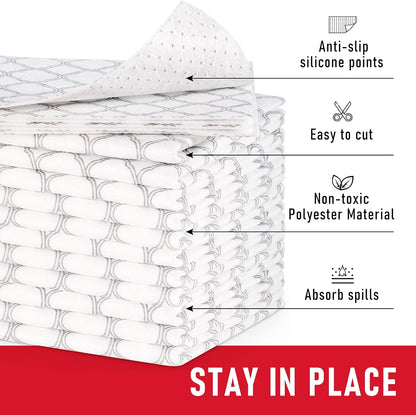 Non Slip Refrigerator Liners, 2-in-1 Fridge Mats and Fresh-Keeping Shelf Liners, Absorbs Excess Moisture, BPA-Free, Multiple Sizes for Glass Shelves Kitchen Cabinets Drawers, 6 Pack, 12" × 24"