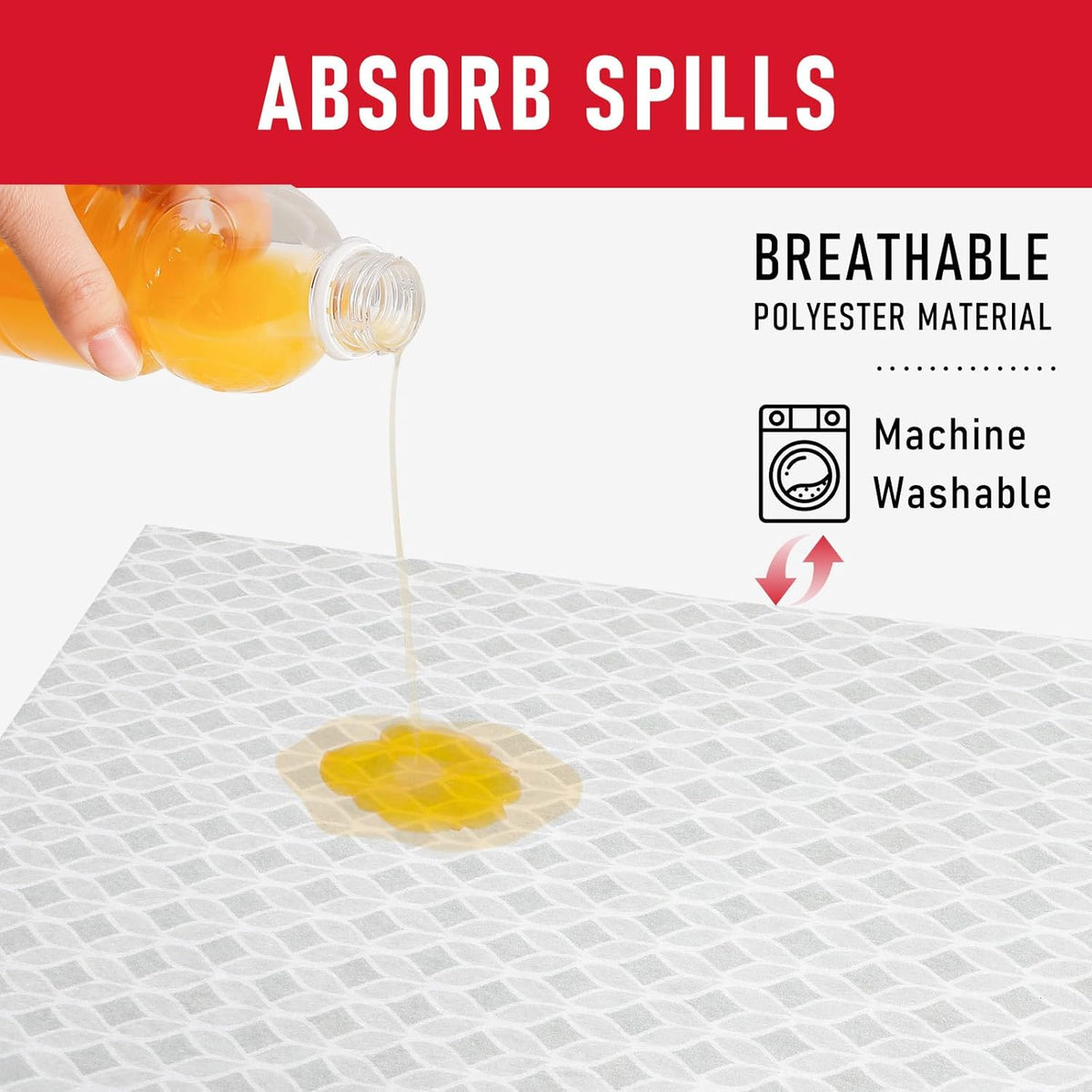 Non Slip Refrigerator Liners, 2-in-1 Fridge Mats and Fresh-Keeping Shelf Liners, Absorbs Excess Moisture, BPA-Free, Multiple Sizes for Glass Shelves Kitchen Cabinets Drawers, 6 Pack, 12" × 24"