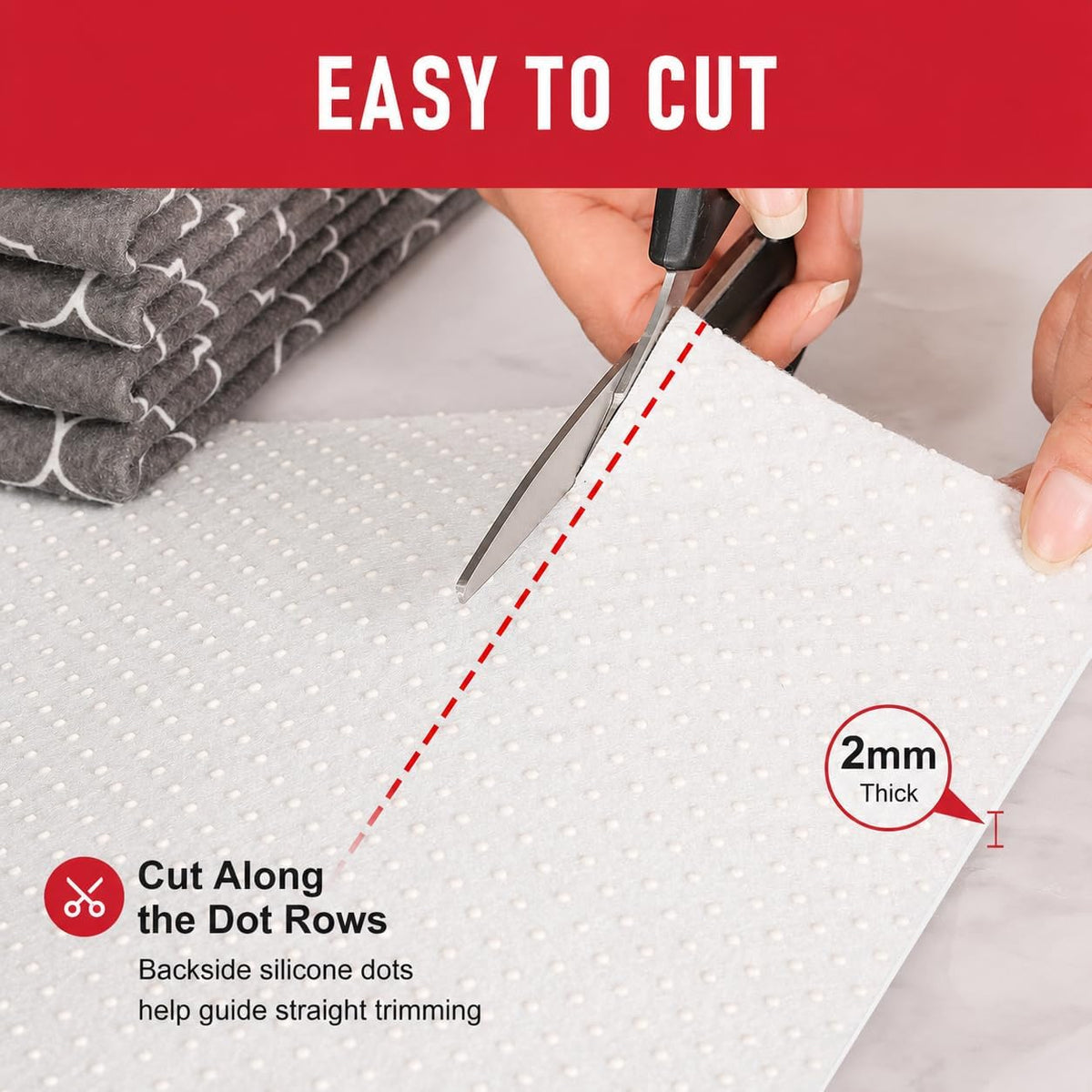 Non Slip Refrigerator Liners, 2-in-1 Fridge Mats and Fresh-Keeping Shelf Liners, Absorbs Excess Moisture, BPA-Free, Multiple Sizes for Glass Shelves Kitchen Cabinets Drawers, 6 Pack, 12" × 24"