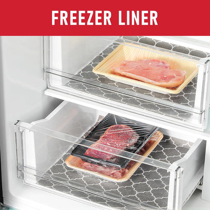 Non Slip Refrigerator Liners, 2-in-1 Fridge Mats and Fresh-Keeping Shelf Liners, Absorbs Excess Moisture, BPA-Free, Multiple Sizes for Glass Shelves Kitchen Cabinets Drawers, 6 Pack, 12" × 24"