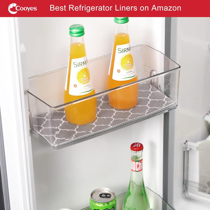 Non Slip Refrigerator Liners, 2-in-1 Fridge Mats and Fresh-Keeping Shelf Liners, Absorbs Excess Moisture, BPA-Free, Multiple Sizes for Glass Shelves Kitchen Cabinets Drawers, 6 Pack, 12" × 24"
