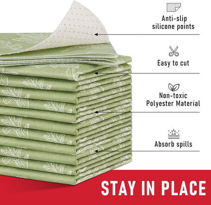Non Slip Refrigerator Liners, 2-in-1 Fridge Mats and Fresh-Keeping Shelf Liners, Absorbs Excess Moisture, BPA-Free, Multiple Sizes for Glass Shelves Kitchen Cabinets Drawers, 6 Pack, 12" × 24"