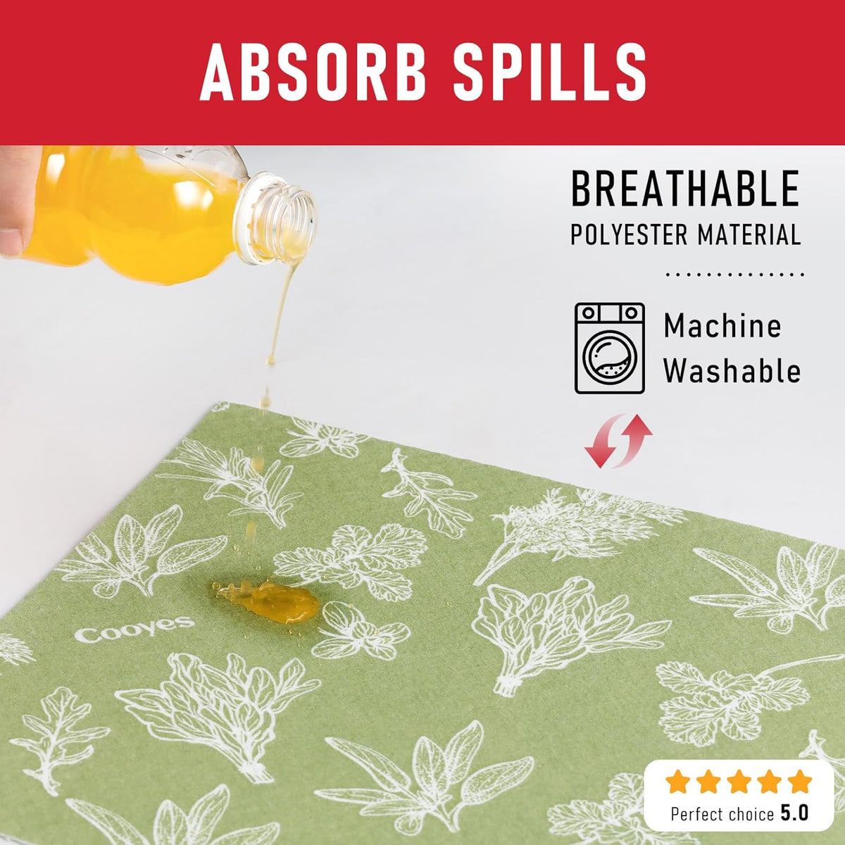 Non Slip Refrigerator Liners, 2-in-1 Fridge Mats and Fresh-Keeping Shelf Liners, Absorbs Excess Moisture, BPA-Free, Multiple Sizes for Glass Shelves Kitchen Cabinets Drawers, 6 Pack, 12" × 24"