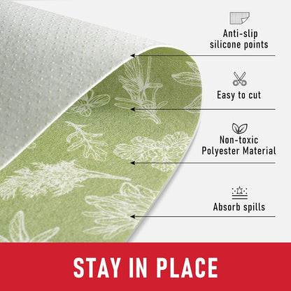 Non Slip Refrigerator Liners, 2-in-1 Fridge Mats and Fresh-Keeping Shelf Liners, Absorbs Excess Moisture, BPA-Free, Multiple Sizes for Glass Shelves Kitchen Cabinets Drawers, 6 Pack, 12" × 24"