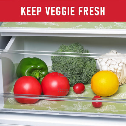 Non Slip Refrigerator Liners, 2-in-1 Fridge Mats and Fresh-Keeping Shelf Liners, Absorbs Excess Moisture, BPA-Free, Multiple Sizes for Glass Shelves Kitchen Cabinets Drawers, 6 Pack, 12" × 24"