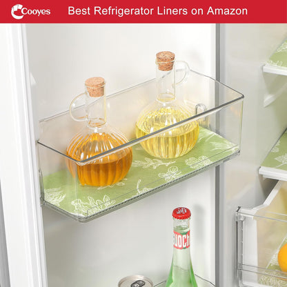 Non Slip Refrigerator Liners, 2-in-1 Fridge Mats and Fresh-Keeping Shelf Liners, Absorbs Excess Moisture, BPA-Free, Multiple Sizes for Glass Shelves Kitchen Cabinets Drawers, 6 Pack, 12" × 24"