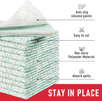 Non Slip Refrigerator Liners, 2-in-1 Fridge Mats and Fresh-Keeping Shelf Liners, Absorbs Excess Moisture, BPA-Free, Multiple Sizes for Glass Shelves Kitchen Cabinets Drawers, 6 Pack, 12" × 24"
