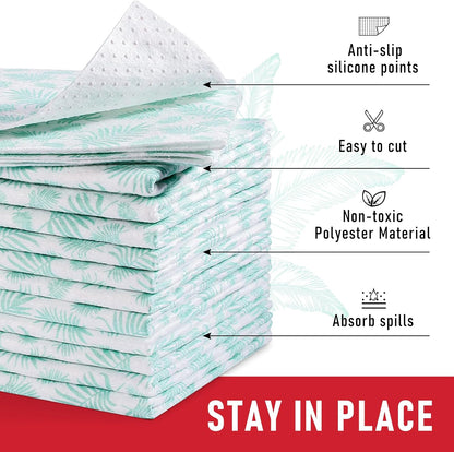 Non Slip Refrigerator Liners, 2-in-1 Fridge Mats and Fresh-Keeping Shelf Liners, Absorbs Excess Moisture, BPA-Free, Multiple Sizes for Glass Shelves Kitchen Cabinets Drawers, 6 Pack, 12" × 24"