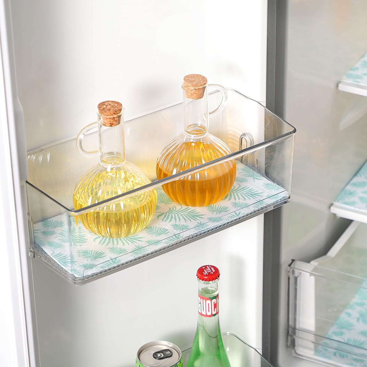 Non Slip Refrigerator Liners, 2-in-1 Fridge Mats and Fresh-Keeping Shelf Liners, Absorbs Excess Moisture, BPA-Free, Multiple Sizes for Glass Shelves Kitchen Cabinets Drawers, 6 Pack, 12" × 24"