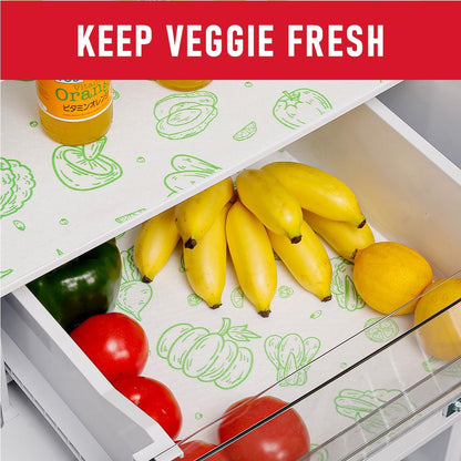 Non Slip Refrigerator Liners, 2-in-1 Fridge Mats and Fresh-Keeping Shelf Liners, Absorbs Excess Moisture, BPA-Free, Multiple Sizes for Glass Shelves Kitchen Cabinets Drawers, 6 Pack, 12" × 24"
