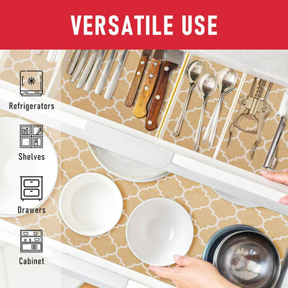 Non Slip Refrigerator Liners, 2-in-1 Fridge Mats and Fresh-Keeping Shelf Liners, Absorbs Excess Moisture, BPA-Free, Multiple Sizes for Glass Shelves Kitchen Cabinets Drawers, 6 Pack, 12" × 24"