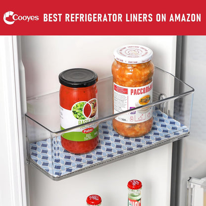 Non Slip Refrigerator Liners, 2-in-1 Fridge Mats and Fresh-Keeping Shelf Liners, Absorbs Excess Moisture, BPA-Free, Multiple Sizes for Glass Shelves Kitchen Cabinets Drawers, 6 Pack, 12" × 24"