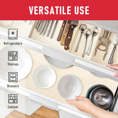 Non Slip Refrigerator Liners, 2-in-1 Fridge Mats and Fresh-Keeping Shelf Liners, Absorbs Excess Moisture, BPA-Free, Multiple Sizes for Glass Shelves Kitchen Cabinets Drawers, 6 Pack, 12" × 24"