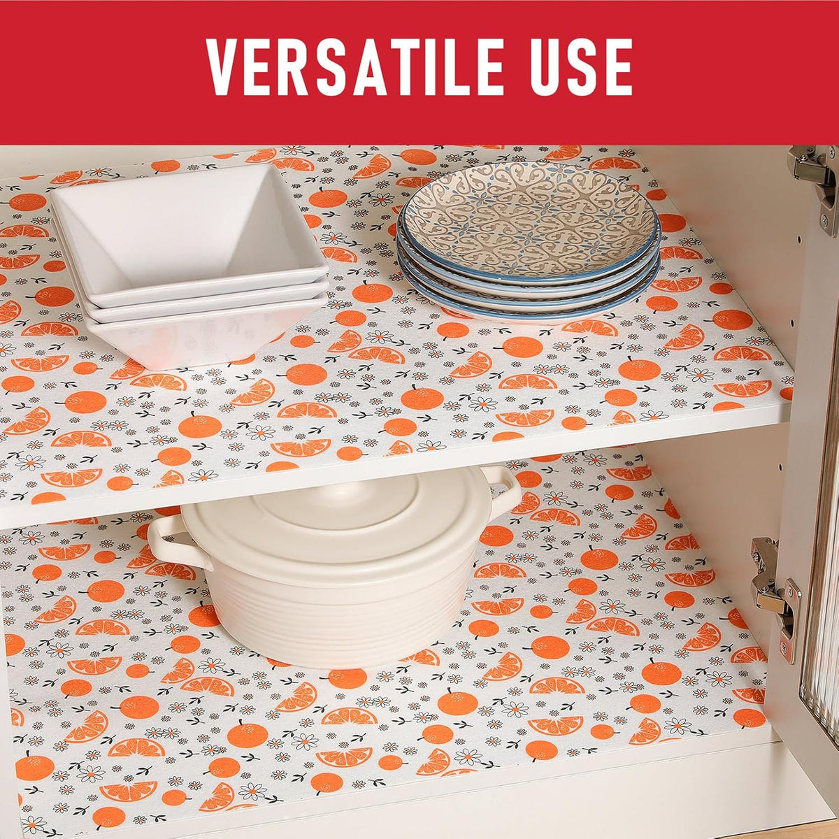 Non Slip Refrigerator Liners, 2-in-1 Fridge Mats and Fresh-Keeping Shelf Liners, Absorbs Excess Moisture, BPA-Free, Multiple Sizes for Glass Shelves Kitchen Cabinets Drawers, 6 Pack, 12" × 24"