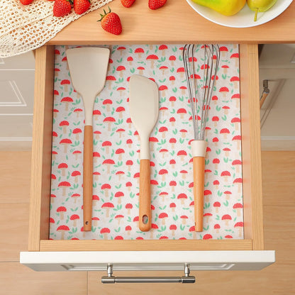 Non Slip Refrigerator Liners, 2-in-1 Fridge Mats and Fresh-Keeping Shelf Liners, Absorbs Excess Moisture, BPA-Free, Multiple Sizes for Glass Shelves Kitchen Cabinets Drawers, 6 Pack, 12" × 24"