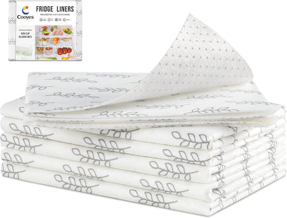 Non Slip Refrigerator Liners, 2-in-1 Fridge Mats and Fresh-Keeping Shelf Liners, Absorbs Excess Moisture, BPA-Free, Multiple Sizes for Glass Shelves Kitchen Cabinets Drawers, 6 Pack, 12" × 24"