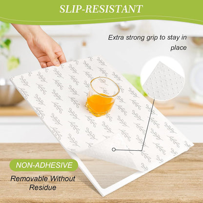 Non Slip Refrigerator Liners, 2-in-1 Fridge Mats and Fresh-Keeping Shelf Liners, Absorbs Excess Moisture, BPA-Free, Multiple Sizes for Glass Shelves Kitchen Cabinets Drawers, 6 Pack, 12" × 24"