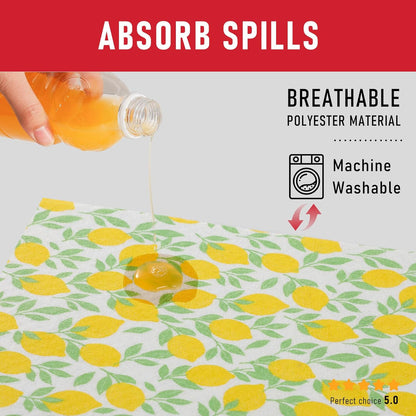 Non Slip Refrigerator Liners, 2-in-1 Fridge Mats and Fresh-Keeping Shelf Liners, Absorbs Excess Moisture, BPA-Free, Multiple Sizes for Glass Shelves Kitchen Cabinets Drawers, 6 Pack, 12" × 24"