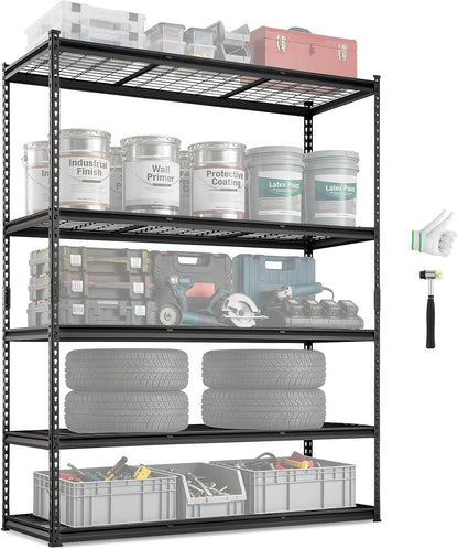 Storage Shelving Unit 5-Tier Adjustable 2000 lbs Capacity 60"x24"x78"