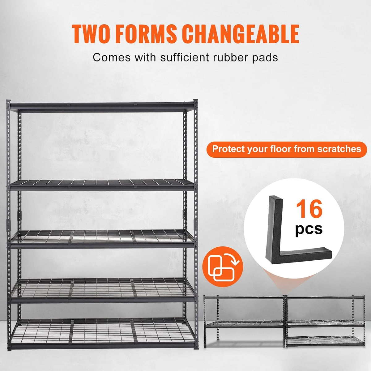 Storage Shelving Unit 5-Tier Adjustable 2000 lbs Capacity 60"x24"x78"
