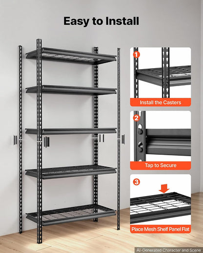 Storage Shelving Unit 5-Tier Adjustable 2000 lbs Capacity 60"x24"x78"
