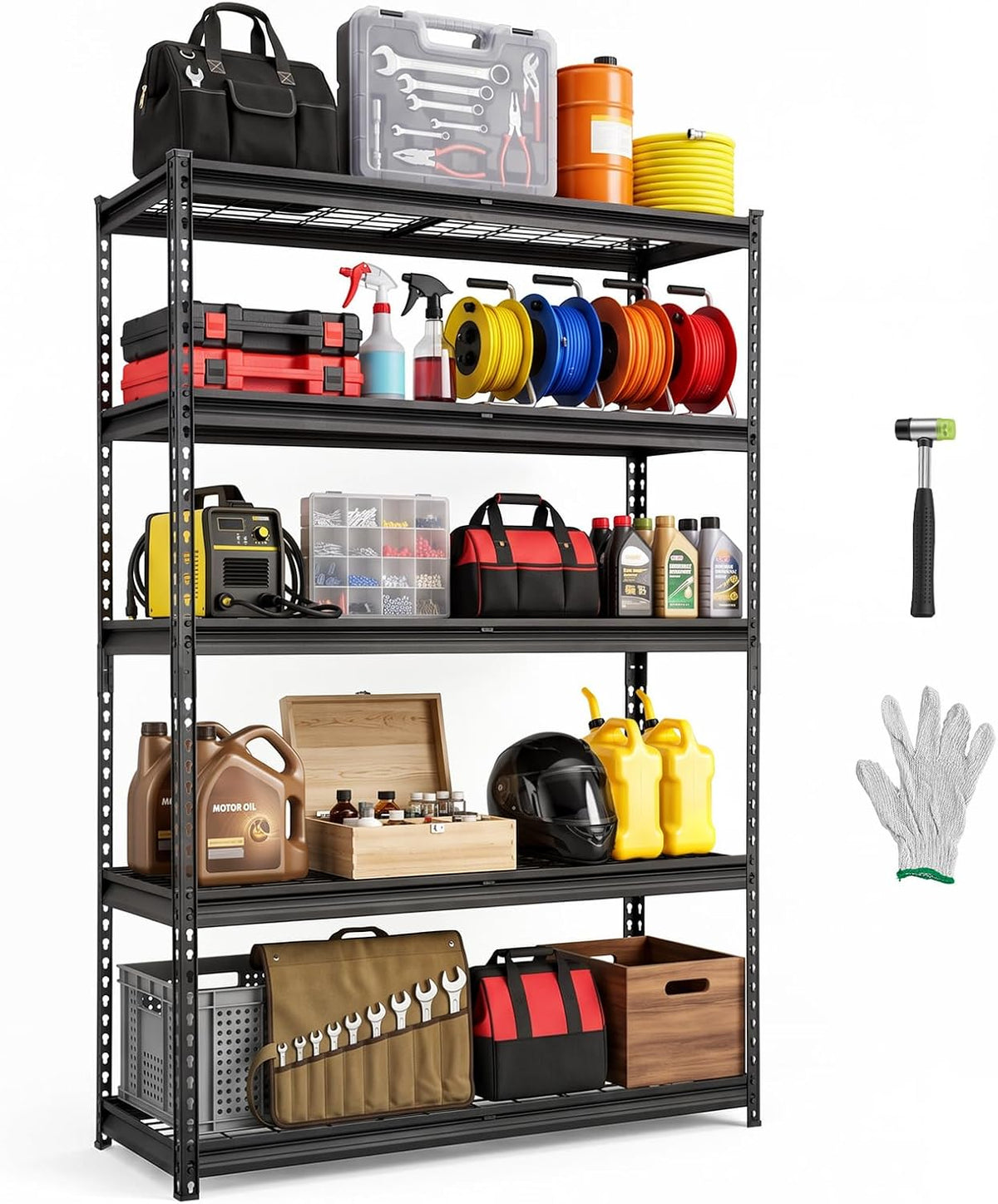 Storage Shelving Unit 5-Tier Adjustable 2000 lbs Capacity 60"x24"x78"