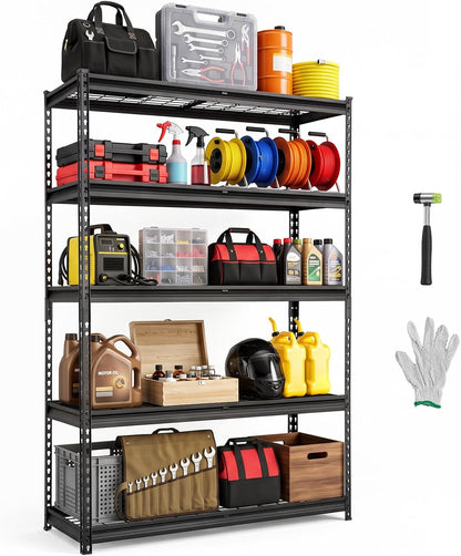 Storage Shelving Unit 5-Tier Adjustable 2000 lbs Capacity 60"x24"x78"