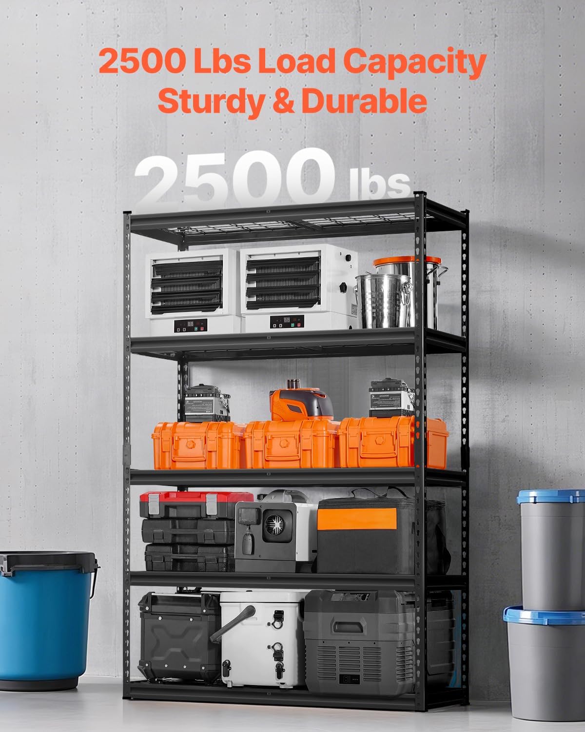 Storage Shelving Unit 5-Tier Adjustable 2000 lbs Capacity 60"x24"x78"