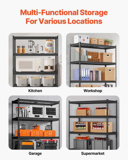 Storage Shelving Unit 5-Tier Adjustable 2000 lbs Capacity 60"x24"x78"