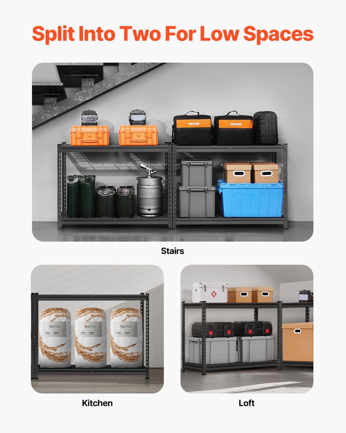 Storage Shelving Unit 5-Tier Adjustable 2000 lbs Capacity 60"x24"x78"