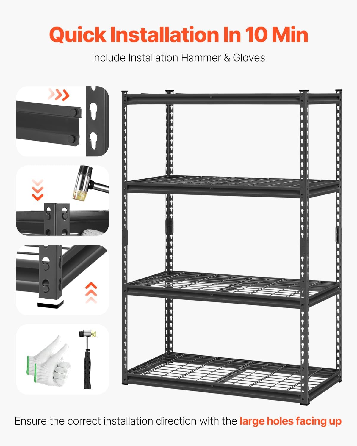 Storage Shelving Unit 5-Tier Adjustable 2000 lbs Capacity 60"x24"x78"
