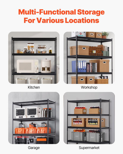 Storage Shelving Unit 5-Tier Adjustable 2000 lbs Capacity 60"x24"x78"
