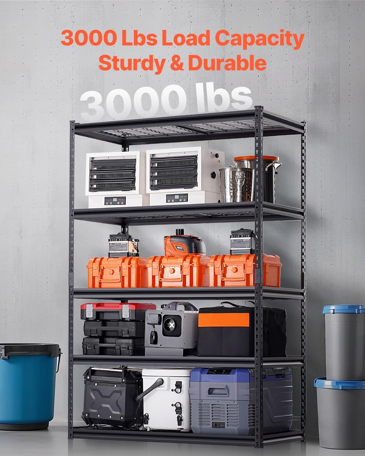 Storage Shelving Unit 5-Tier Adjustable 2000 lbs Capacity 60"x24"x78"