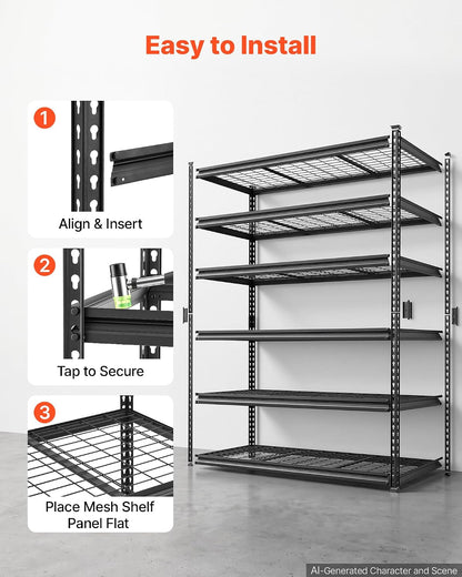 Storage Shelving Unit 5-Tier Adjustable 2000 lbs Capacity 60"x24"x78"