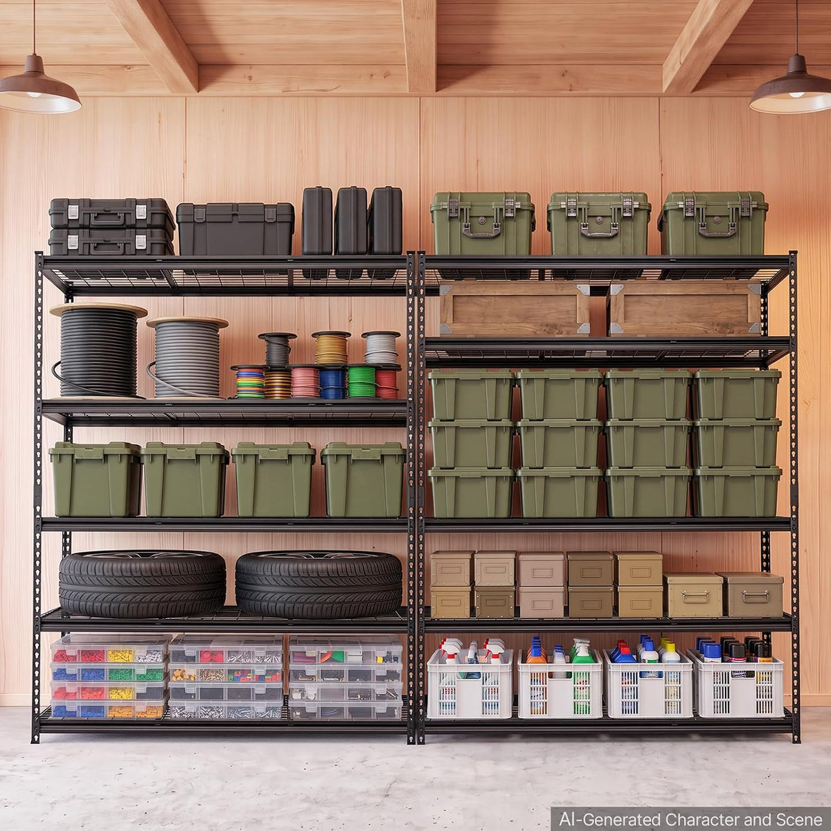 Storage Shelving Unit 5-Tier Adjustable 2000 lbs Capacity 60"x24"x78"